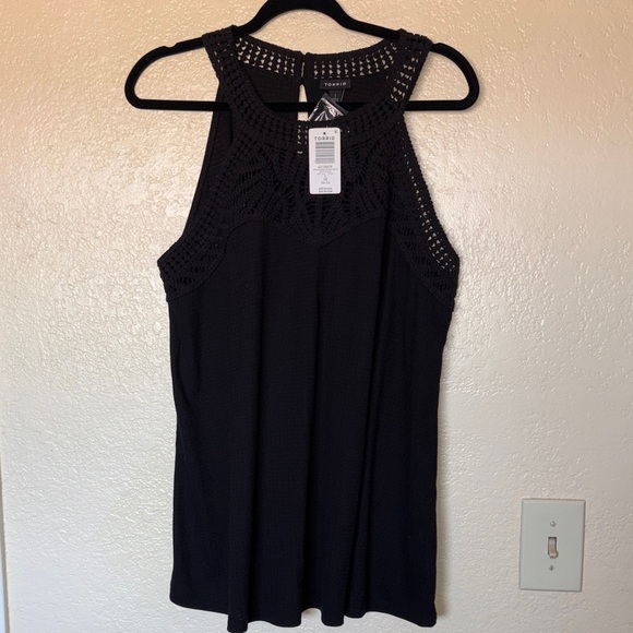 #T284- NWT Torrid Black Crochet Swing Tank Top-1x - Picture 7 of 13